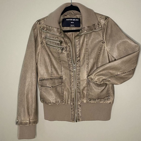 Leather Jacket: Medium: Beige / Light Brown: Great Condition - Picture 2 of 3